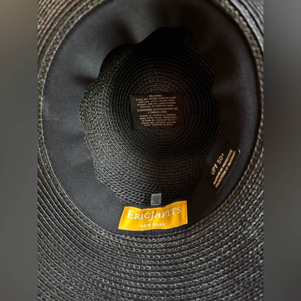 Eric Javits Hampton Hat, Black. Worn twice. - Picture 4 of 5